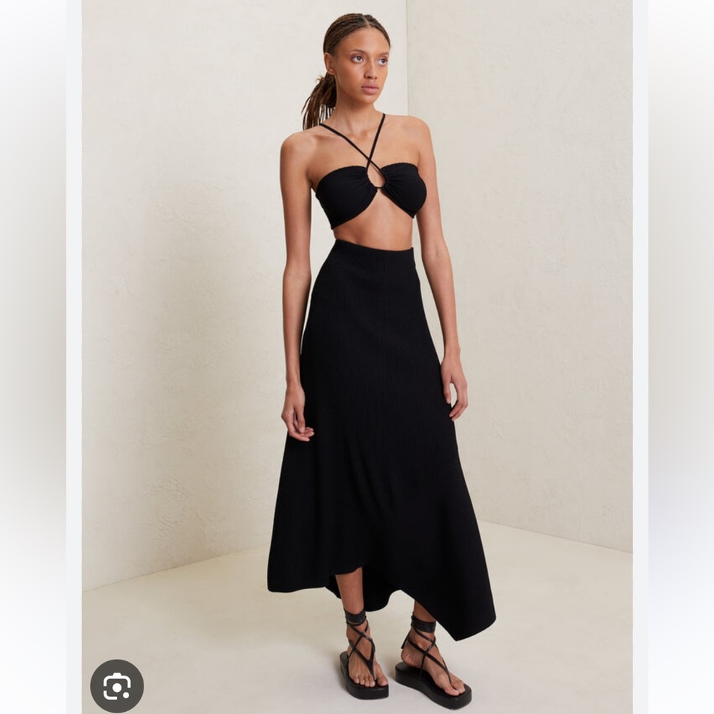 ALC black Carmelo asymmetrical skirt slit NWT